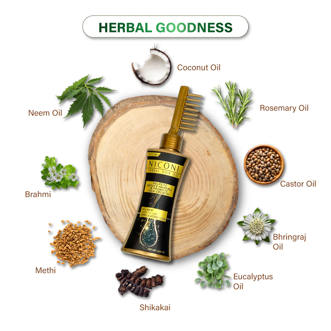 Niconi Herbal Hair Oil 200ml (B2B) - Image 9