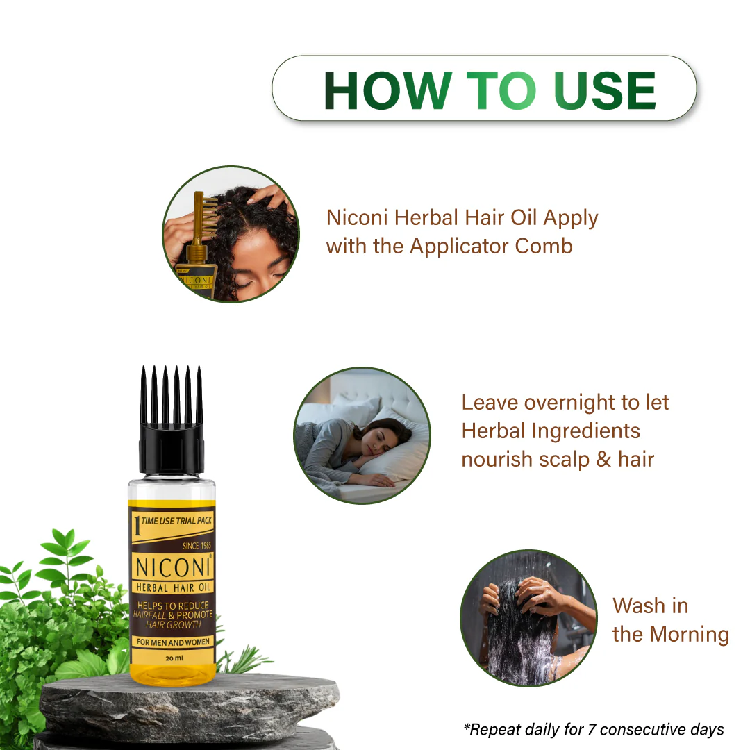 Niconi Herbal Hair Oil Testing Bottle 20 ml - Image 12
