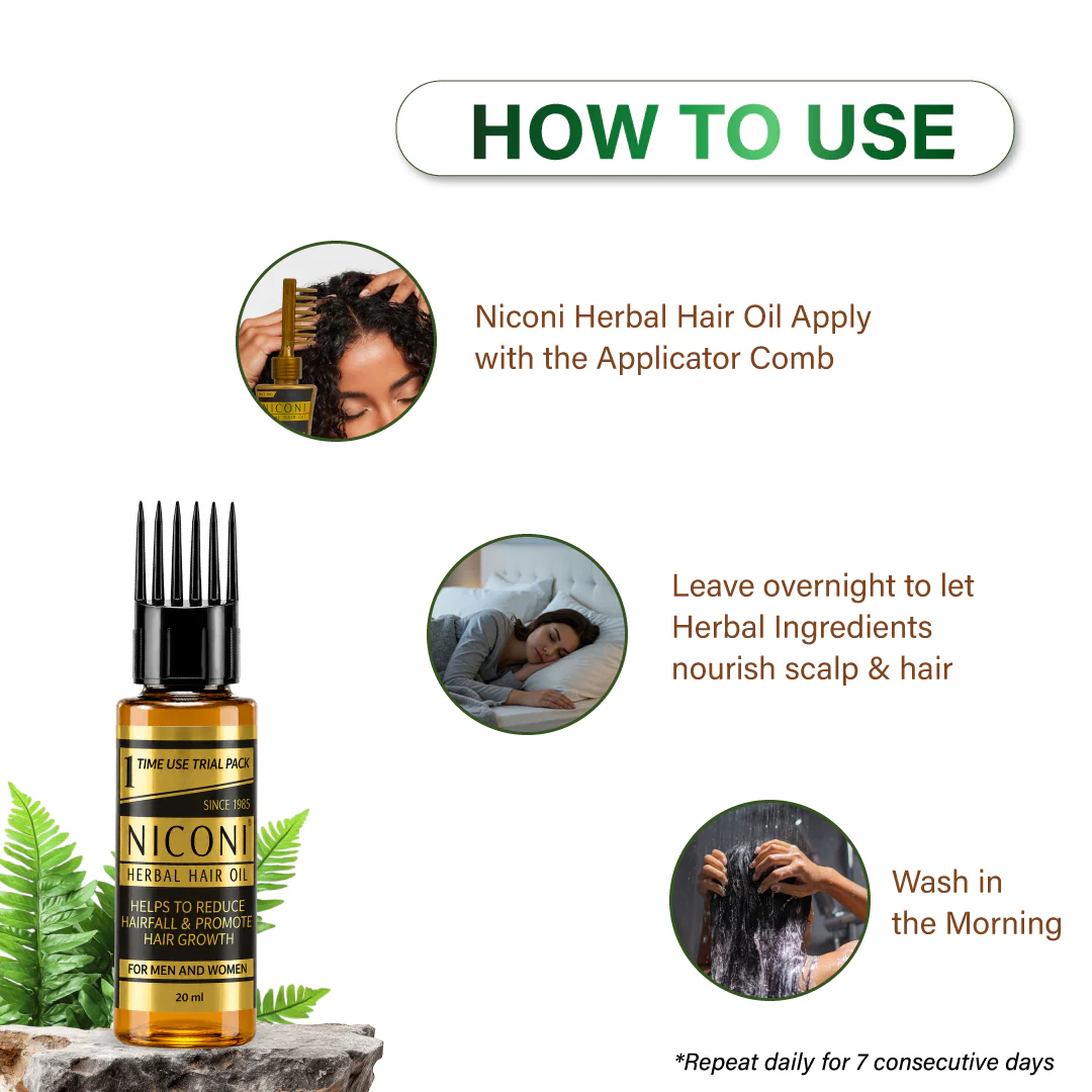 Niconi Herbal Hair Oil Testing Bottle 20 ml - Image 11
